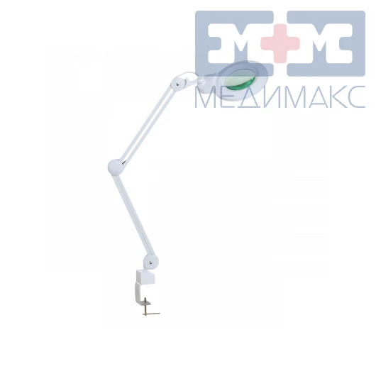 Лампа-лупа бестеневая Med-Mos 9006LED, Ø 127 мм, 5 дптр, с затемнением, на струбцине — МедиМакс